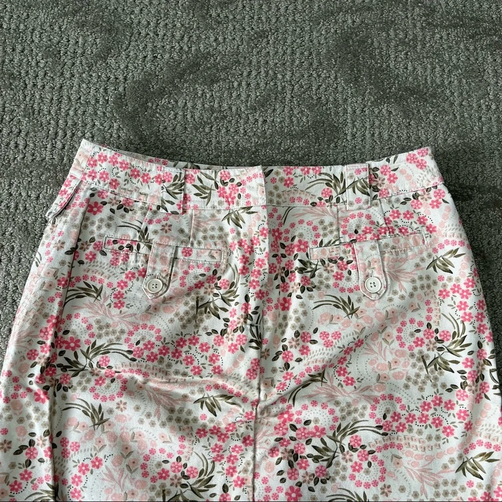 NWOT Women's 90s Y2K LOFT Floral Mini Skirt size 4 Petite 100% Cotton - Picture 2 of 6